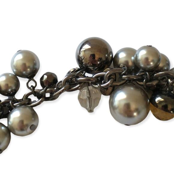 Y2K Grace Adele Bubble Beaded Bracelet Charms Glass Statement Gunmetal Statement - Picture 5 of 16